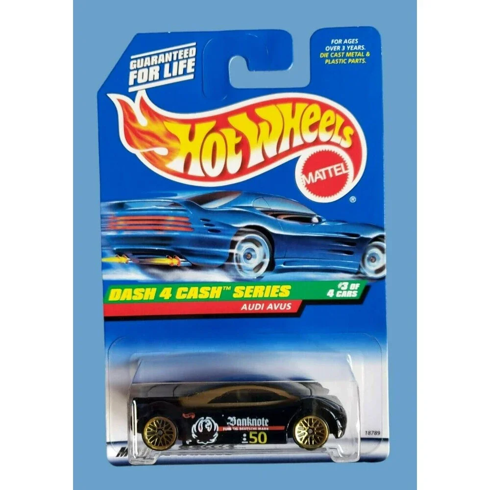 VTG 1998 Hot Wheels AUDI AVUS QUATTRO #723 DASH FOR CASH SERIES 3/4 1:64 GOLD LW